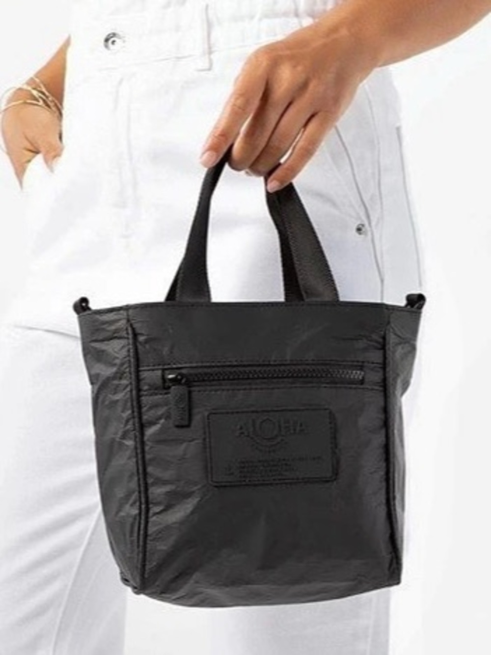 Aloha Collection Dune Crossbody Monochromatic Black Bag L